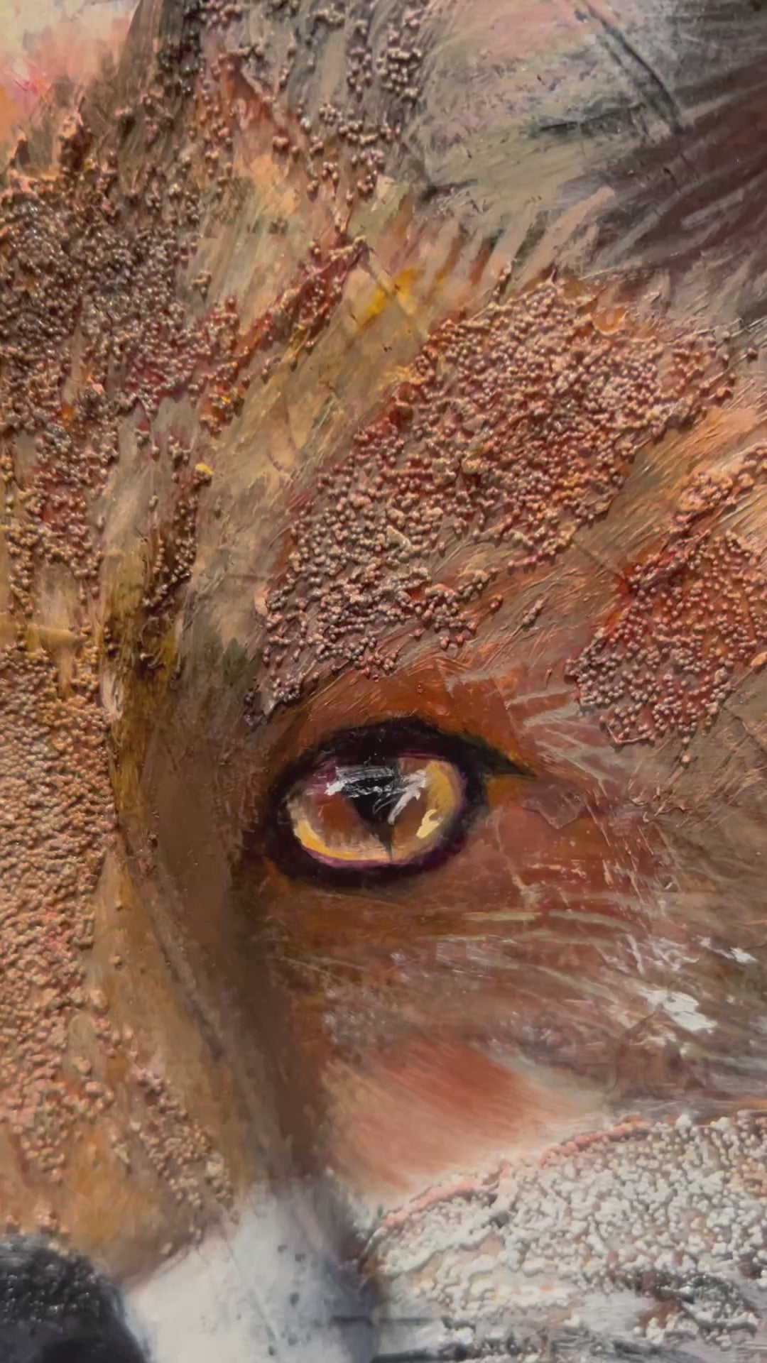 Zoom out video of the painting titled Cosmic Fox Two by Rachel Ingrid